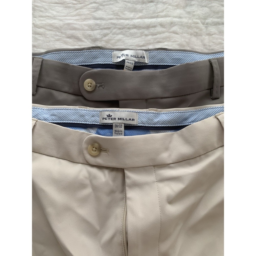 Lot Of 2 Peter Millar Men's Dress Pants Beige And Gray 38 x 32